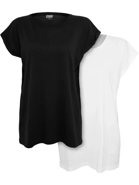 Urban Classics Tricou negru alb