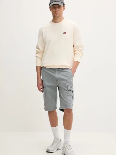 Tommy Jeans pulover bombažen bež