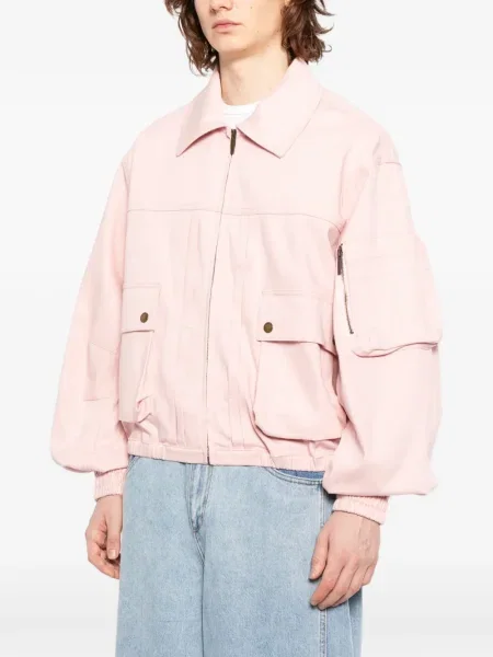 Dugo bomber jakna Feng Chen Wang pokrpan ružičasta
