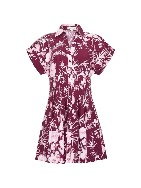 Rochie mini Cara Cara cu model floral cu imagine roșu