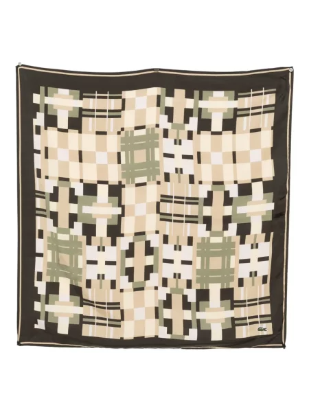 Šal Lacoste s printom smeđa