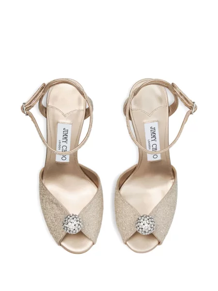 Sandale Jimmy Choo de cristal auriu