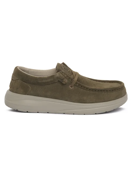 Pantofi Heydude din piele de căprioară verde