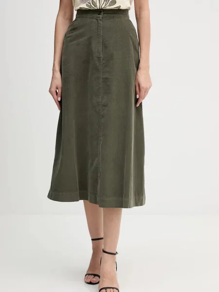 United Colors of Benetton spódnica midi rozkloszowana zielony