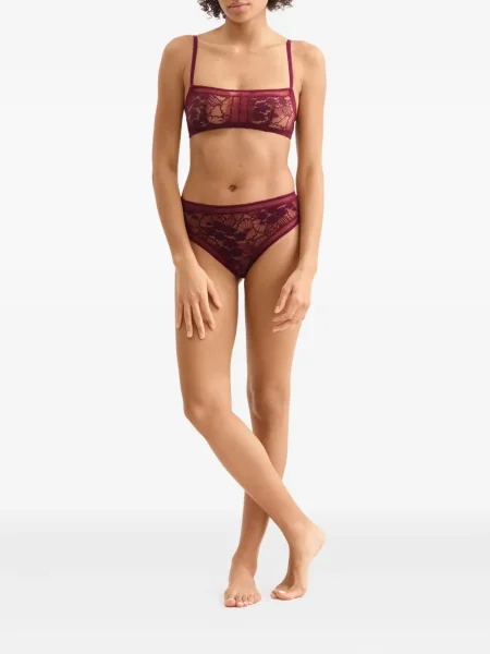 Sutien Eres cu model floral din dantelă violet