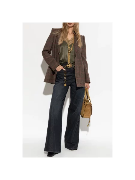 Jeansy straight leg Chloe z 5 kieszeniami czarne