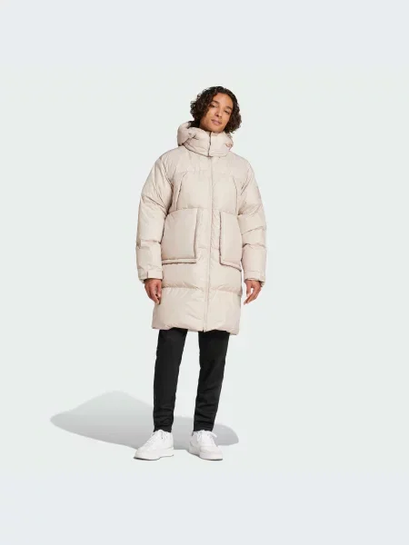 Пуховик adidas перероблений бежевий