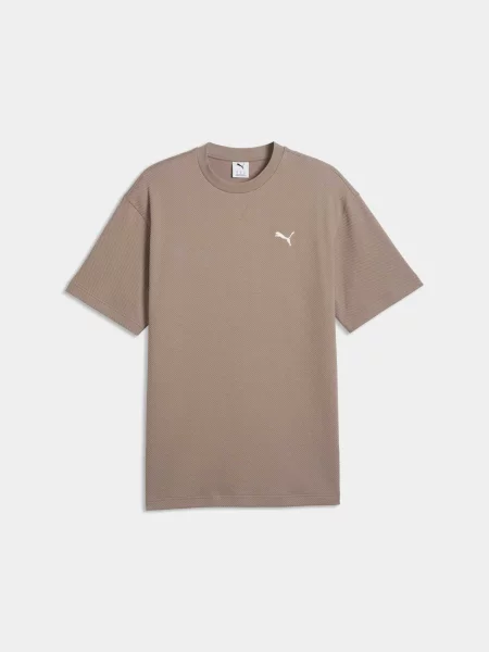 Футболка PUMA Ess Elevated Relaxed Materia комбінований верх бежевий