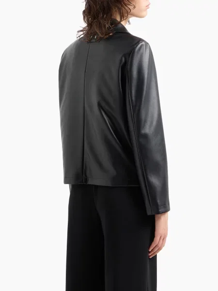 Кожаная куртка Armani Exchange черная