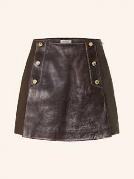 Sandro Spódnica Skórzana braun