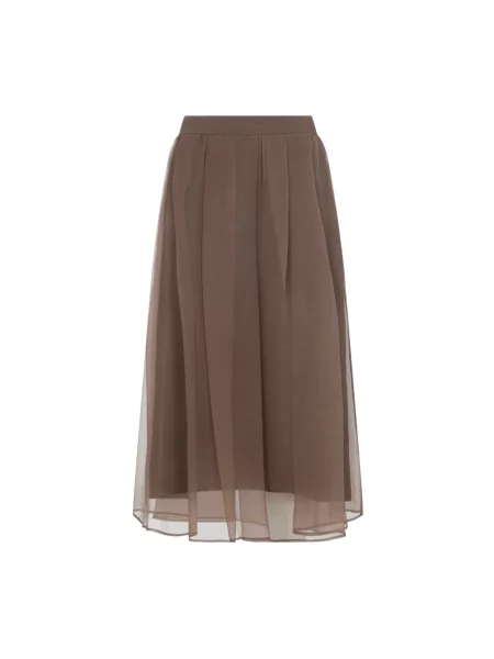 Spódnica midi Brunello Cucinelli brązowa