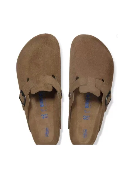 Klapki Birkenstock skórzane brązowe