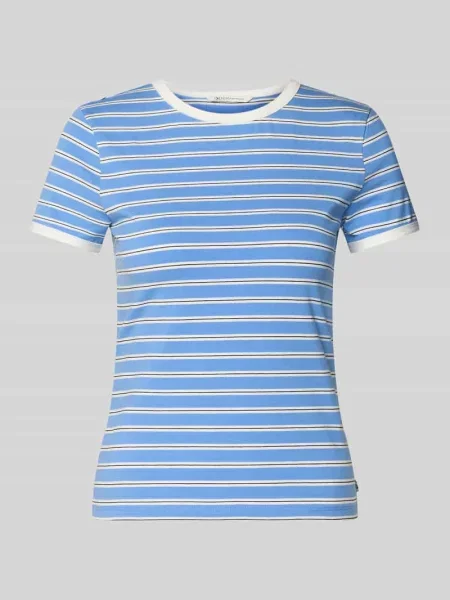 Męski t-shirt o kroju regular fit z mieszanki bawełny Tom Tailor Denim błękitna