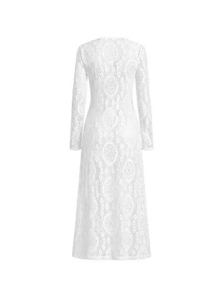 Rochie Simkhai cu model floral tricotate alb