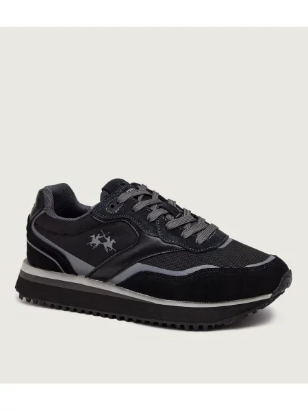 La Martina Sneakers | piele întoarsă negru