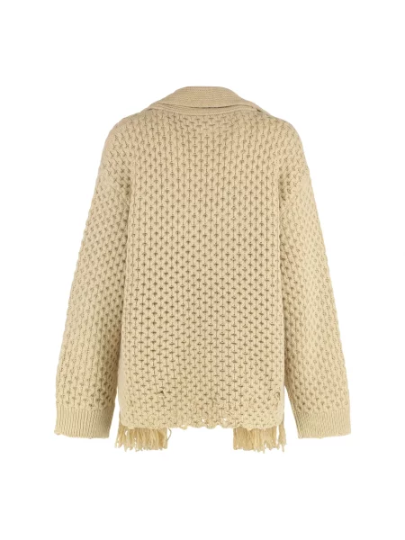 Sweter Mm6 Maison Margiela wełniany beżowy