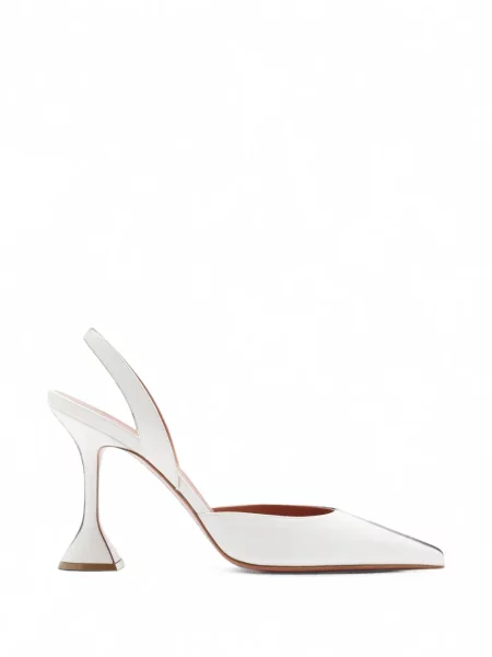Pantofi cu toc Amina Muaddi slingback alb