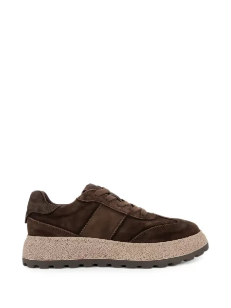 Sneakerși Linda Baumann din piele de căprioară cu platformă maro