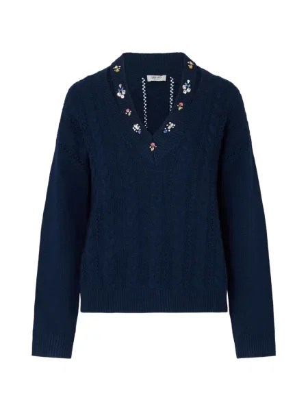 Pulover Liu Jo cu broderie albastru