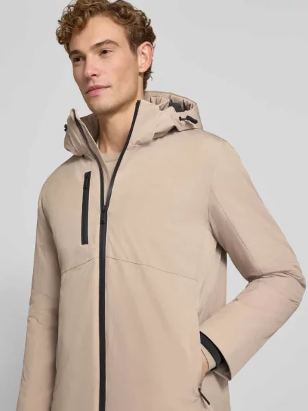 Parka o kroju regular fit z nadrukiem z logo Lindbergh beżowa
