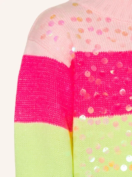 Billieblush Sweter Z Cekinami I Błyszczącą Przędzą rosa zielony