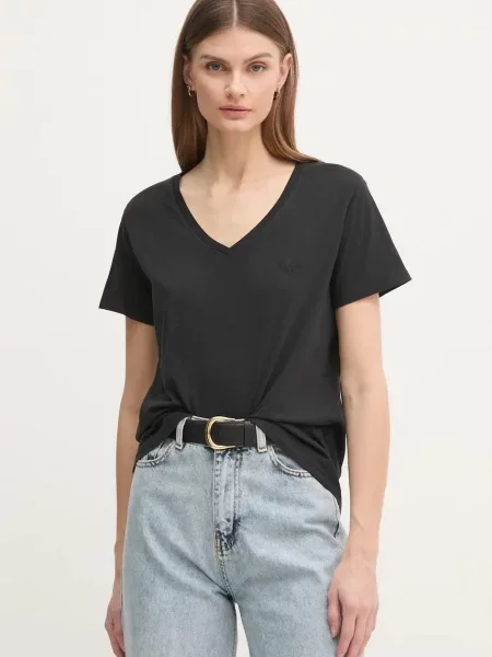 Tričko Pepe Jeans LOLLY V-NECK černá