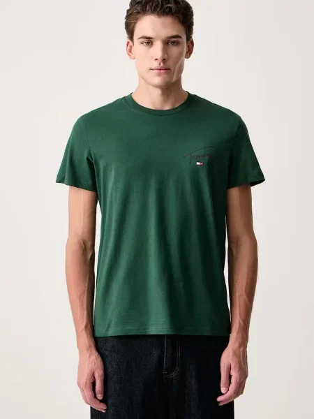 Tommy Jeans tričko pánske zelená