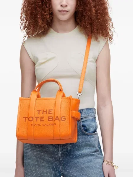 Geantă shopper Marc Jacobs din piele portocaliu