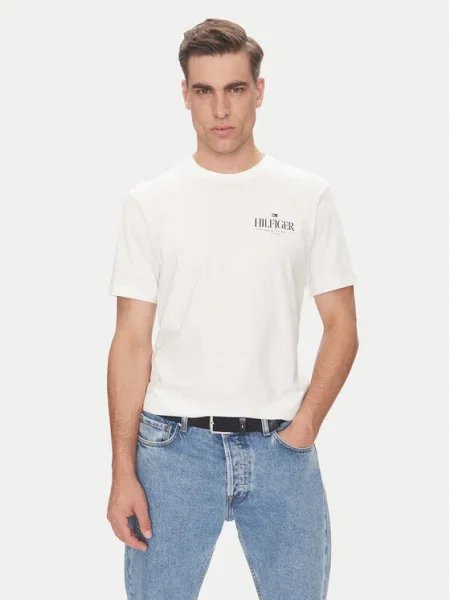 Тениска Tommy Hilfiger с принт бяло