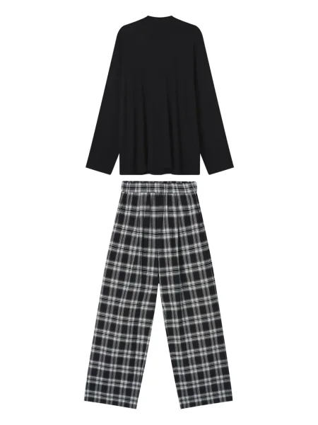 Top B+ab w kratkę z kapturem z nadrukiem czarny