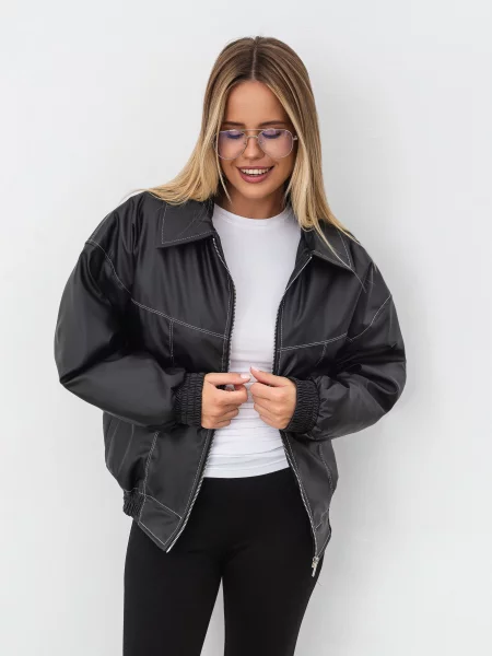 Romashka Роттердам Бомбер Штучна шкіра чорний