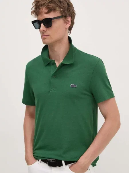 Lacoste póló férfi pamuttal zöld