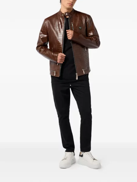 Geanta de piele Philipp Plein maro