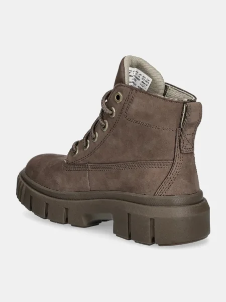 Timberland bocanci din piele intoarsa Greyfield femei maro cu platforma gri