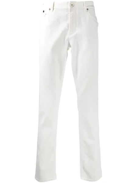 Jeansy straight leg Brunello Cucinelli białe