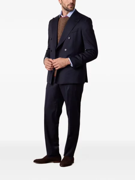 Pulover Brooks Brothers cu decolteu rotund maro