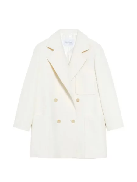 Palton Max Mara cu două rânduri de nasturi alb