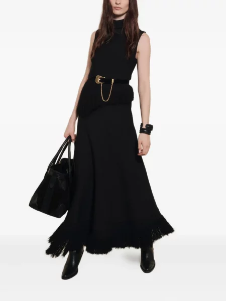 Rochie Johanna Ortiz cu franjuri de costum negru