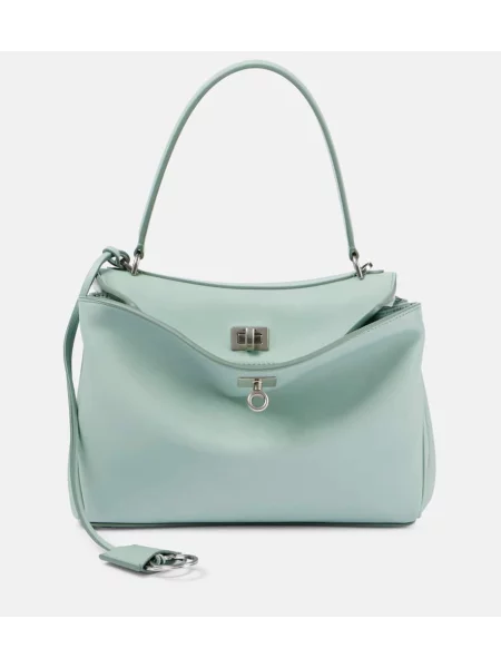 Geanta de piele Balenciaga din piele verde