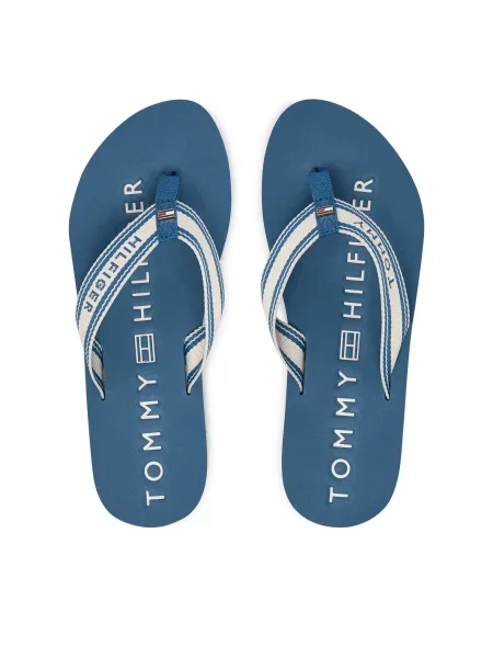 Žabky Tommy Hilfiger Th Webbing Summer Sandal Modrá šedé