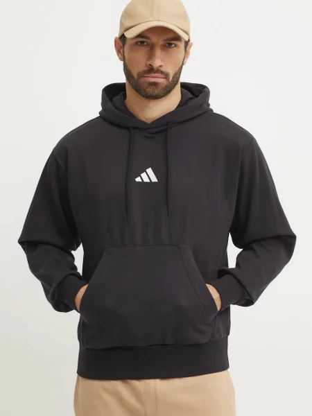 Pulover adidas Feelcozy s kapuco črna