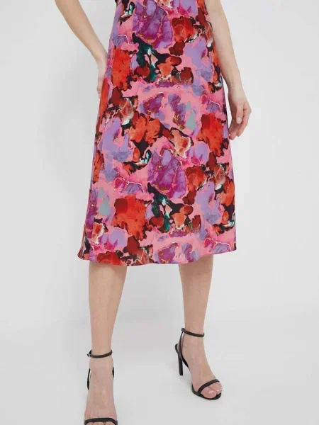 Fustă midi Ps Paul Smith până la genunchi roz