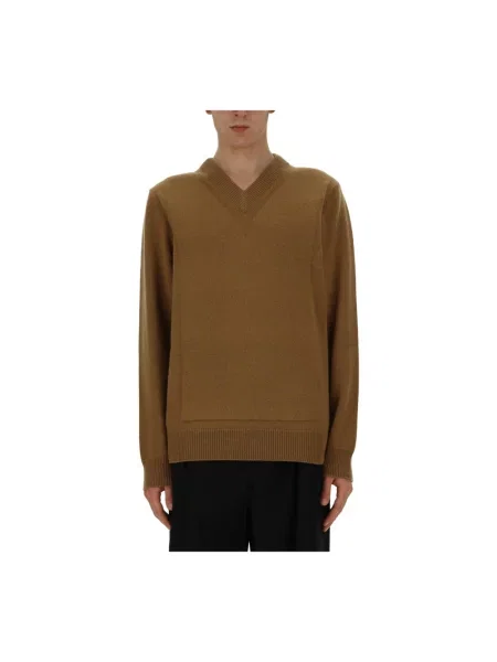 Dzianinowy sweter Jil Sander beżowy