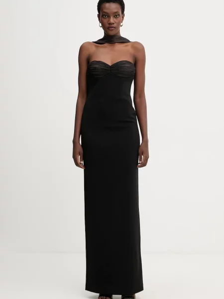 Retrofete ruha Daufine maxi testhezálló fekete