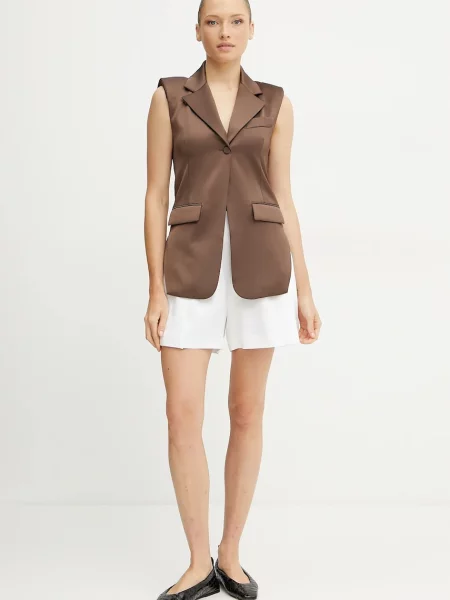 Жилет Patrizia Pepe однобортный коричневый