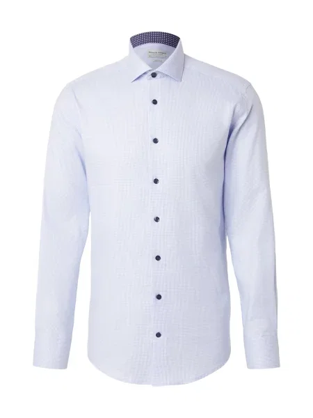 Bruun & Stengade Společenská košile Ugalde světlemodrá bílá