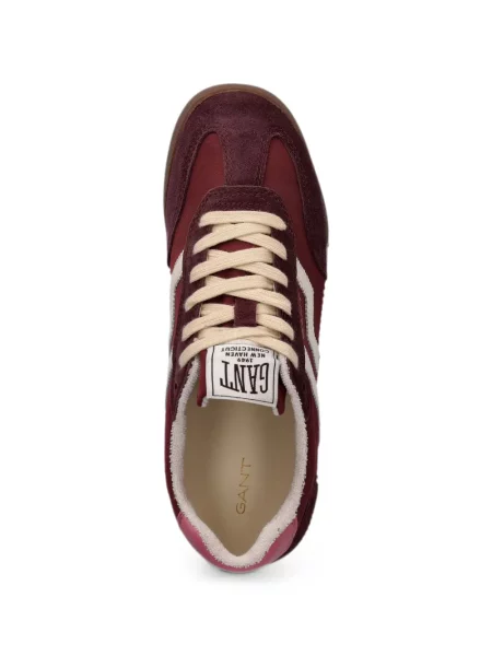 Sneakerși Gant din piele de căprioară roșu