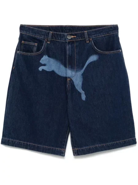 Pantaloni scurți din denim Puma albastru