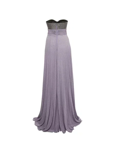 Rochie maxi Elisabetta Franchi fără bretele violet