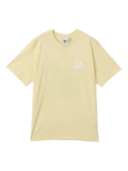 Krátké pruhované tričko Adidas zelené